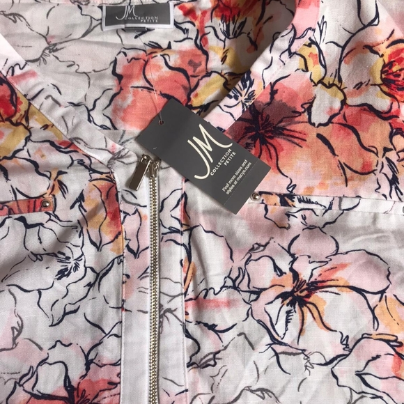 JM Collection Women's Floral Mirage Top Size P/XL - Picture 6 of 8